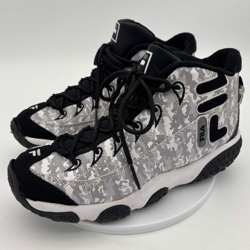 FILA Sneaker Shoe Basketball Black White Snake Dancer 6 Youth High Top 90s RARE